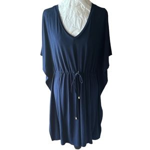 Calvin Klein navy bat wings dress beach cover up